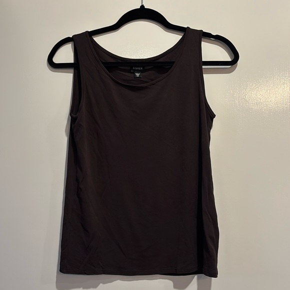 Eileen Fisher XS Brown Silk Tank - Picture 1 of 5